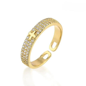 Anel de Cruz Divino - Ajustável