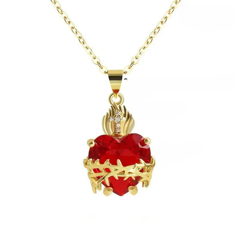 Colar Sagrado Coração de Jesus | Folheado a Ouro