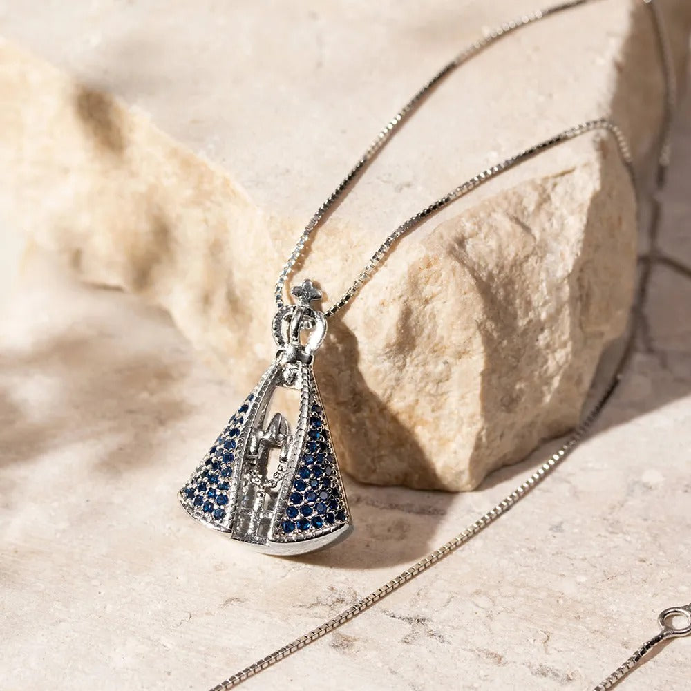 Colar Nossa Senhora Aparecida Fé e Proteção - Ouro e Prata