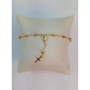 Pulseira Terço Nossa Senhora Aparecida Padroeira Religiosa Banhada A Ouro 18K